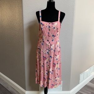 NWT Pink Floral Button Down Dress